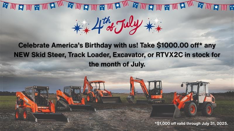 4th of July and July oFfers at Kubota of Denver